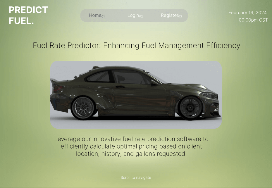 Fuel Rate Prediction Home Page- Reem Abdelaziz / Reem Delziz